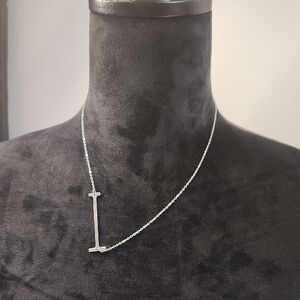 Initial “I” Necklace Stainless Steel Minimalist Pendant Silver Jewelry